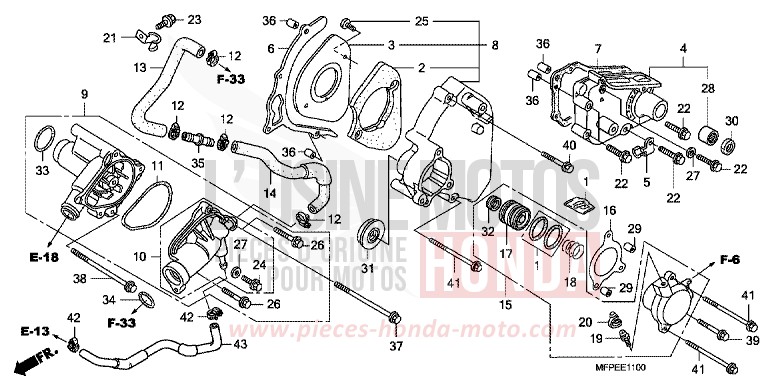 HINTERE ABDECKUNG, LINKS/WASSERPUMPE von CB1300 Super Bold'or ABS PEARL SUNBEAM WHITE (NHA66KF) von 2010
